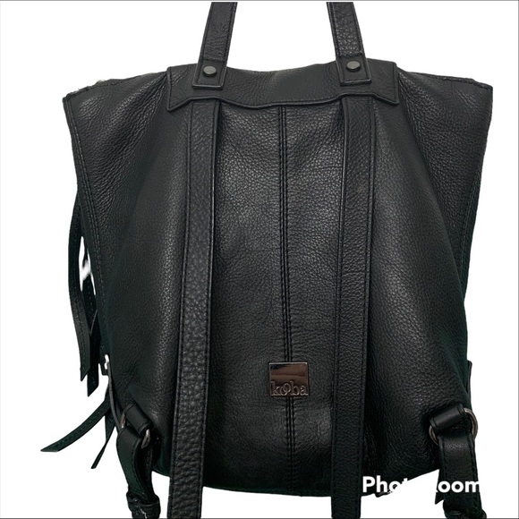 Kooba Bobbi Black Leather Backpack - Picture 5 of 9